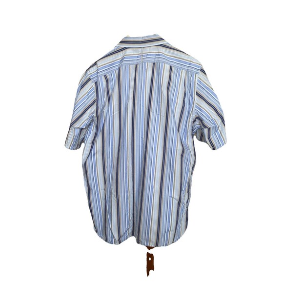 Banana Republic Shirt Mens XL Blue Striped Short Sleeve Button Up - Picture 3 of 5